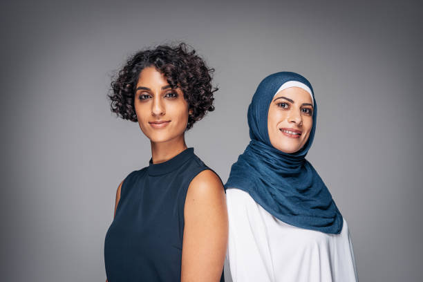 istock Studio portrait of Middle Eastern women, expressing positive emotions and smiling 917558802