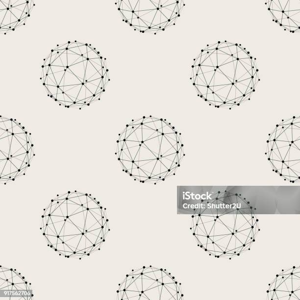 Seamless Pattern Background Modern Abstract And Classical Antique Concept Geometric Creative Design Stylish Theme Illustration Vector Black And White Color Technology Connection Line Circle Shape Stock Illustration - Download Image Now