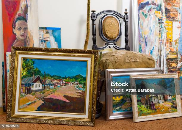 Valuable Paintings Collection Stock Photo - Download Image Now - Art, Collection, Picture Frame