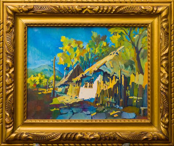 istock Old village lifestyle painting 917571532