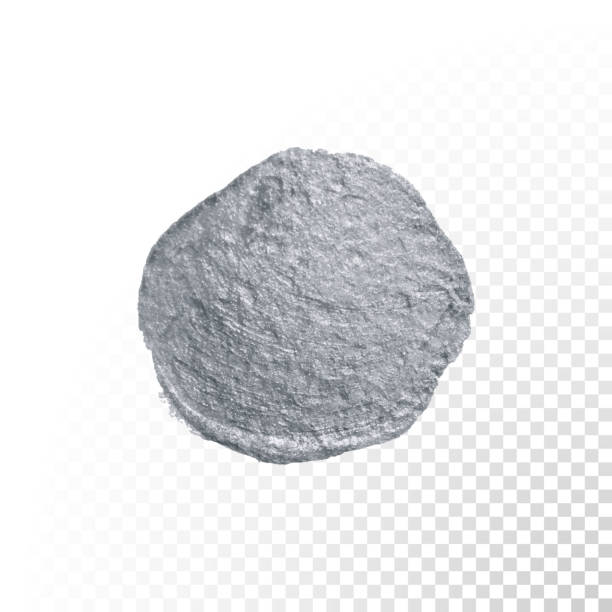 istock Silver glitter paint brush stain or abstract dab smear with smudge texture on transparent background. Vector isolated glittering and sparkling silver paint ink paintbrush splash circle luxury design 917571614