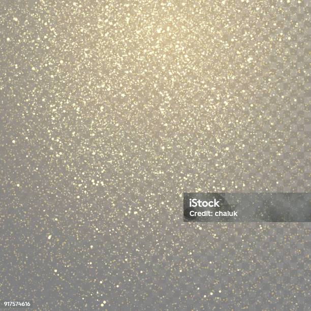 Glitter Gold Particles Light Shine Effect On Transparent Vector Background Sparkling Gold Glitter Particles Effect Golden Glittering Space Star Dust Stock Illustration - Download Image Now