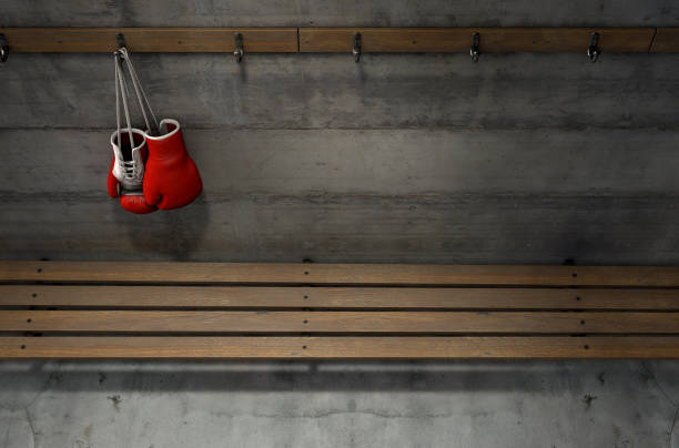 istock Boxing Gloves Hanging In Change Room 917578316