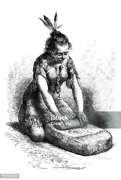 Utah Native Stock Illustration - Download Image Now - Indigenous Culture, Working, 1877