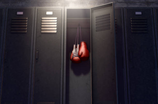 istock Open Locker And Hung Up Boxing Gloves 917580566