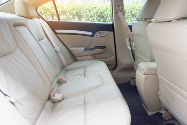 istock Back passenger seats in modern luxury car 917580588
