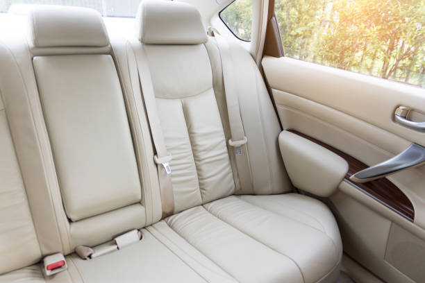 Back passenger seats in modern luxury car