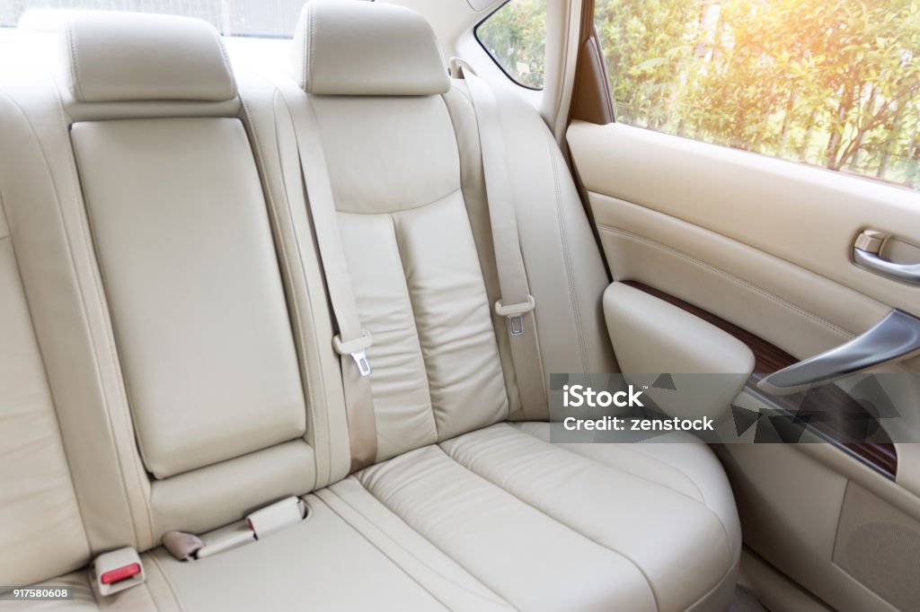 Back passenger seats in modern luxury car Car Interior Stock Photo