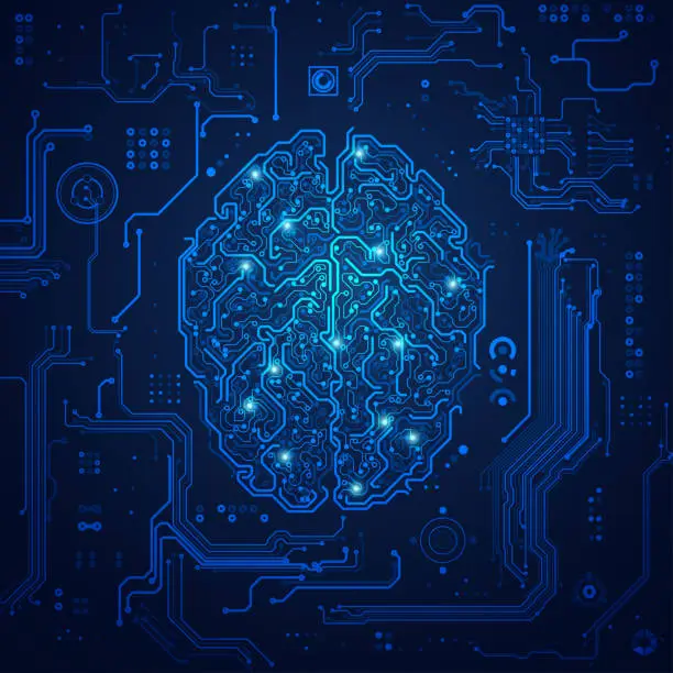 Vector illustration of futuristic brain