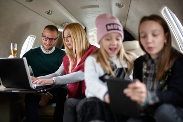 istock Family in the airplane 917582378