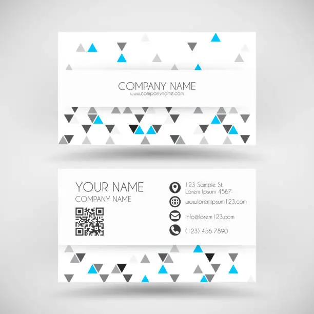 Vector illustration of Modern business card template with abstract geometric background