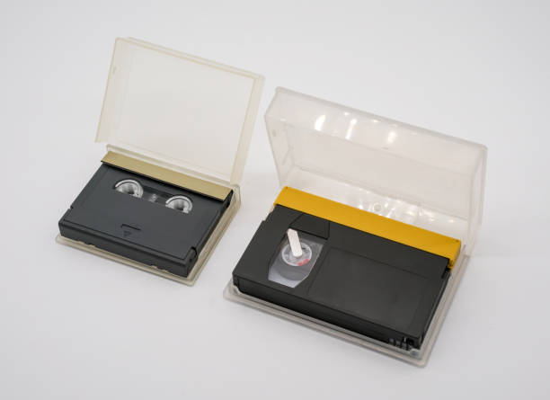 istock Digital audio and video tapes isolated on white background. 917582742