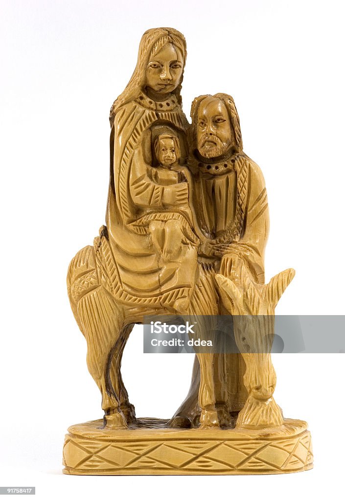 Entalhe de José, Maria e Jesus - Royalty-free Burro Foto de stock