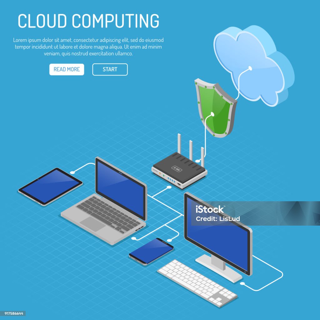 Cloud Computing Technology Isometric Stock Illustration - Download ...