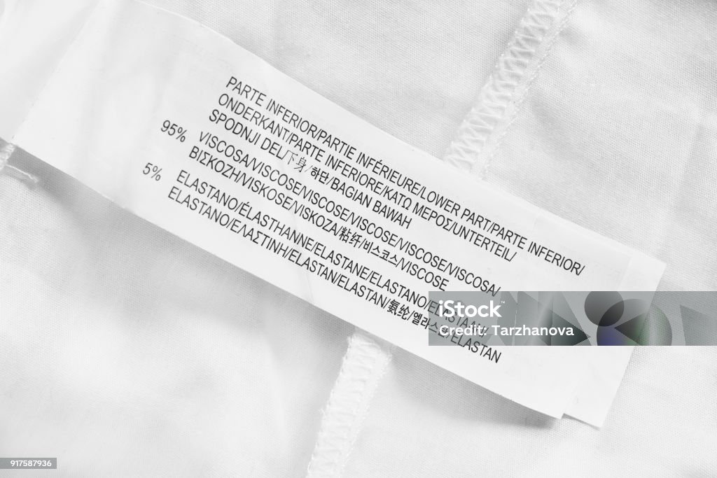 Fabric Function Label Fabric Composition Label Stock Photo - Download Image Now - Backgrounds ...