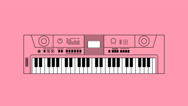 Synthesizer flat design Synthesizer illustration. Illustration for banners and web sites synthesizer stock illustrations