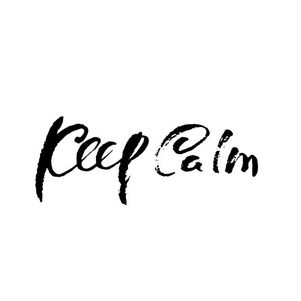 istock Keep calm. Modern dry brush lettering. Calligraphy poster. Handwritten typography card. Vector illustration. 917594648