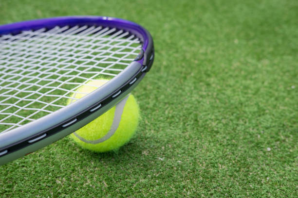 istock Paddle tennis court and ball 917597568