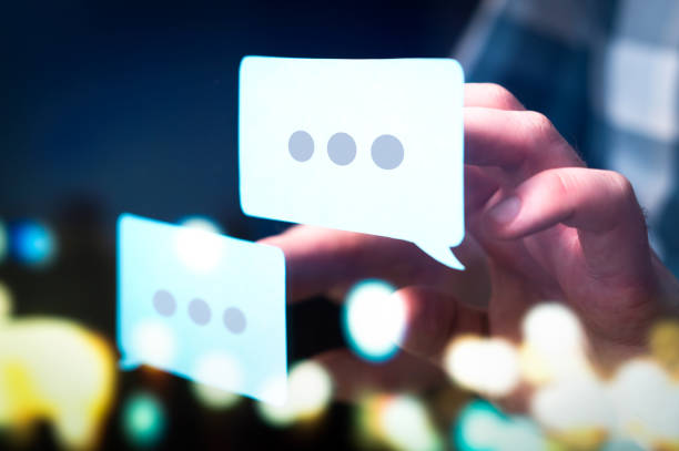 Communication, dialog, conversation on an online forum and internet chatting concept.