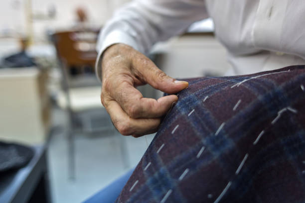 istock Production Process of Suit Tailoring, Hand Sewing of a Tailored Jacket 917605692