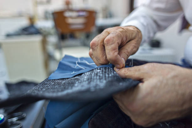 istock Production Process of Suit Tailoring, Hand Sewing of a Tailored Jacket 917605776