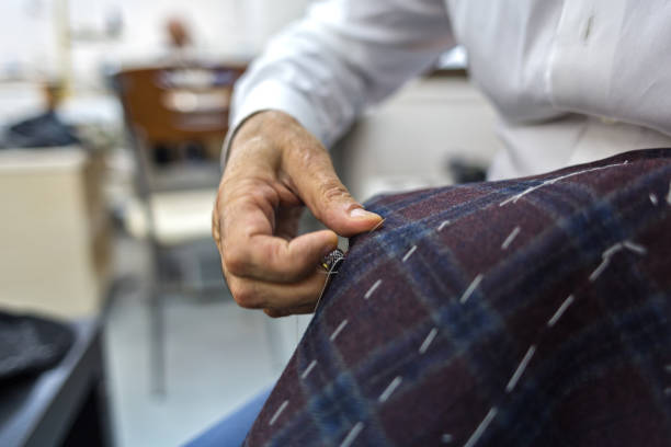 istock Production Process of Suit Tailoring, Hand Sewing of a Tailored Jacket 917605946