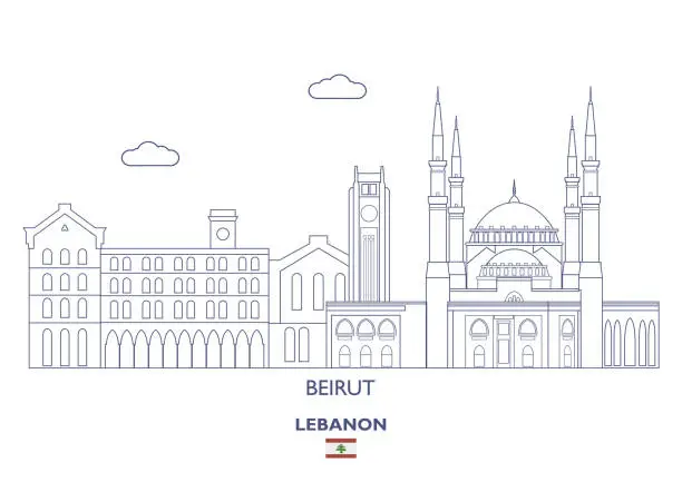 Vector illustration of Beirut City Skyline, Lebanon