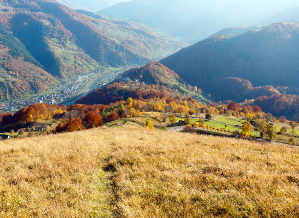 istock Autumn Carpathian mountain, Rakhiv, Ukraine 917611232