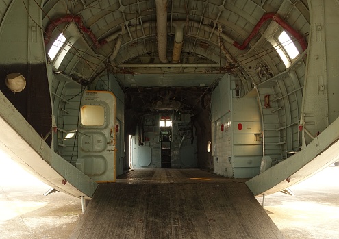 Looking in to a Vintage Cargo Plane