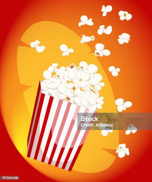 Popcornsymbol Symbol Kino Film Film Flach Vektor Lager Futternapf Voller Popcorn Und Papier Glas Flach Design Stil Frischen Cartoon Andere Websiteseite Und Mobile Appdesign Stock Vektor Art und mehr Bilder von Popcorn