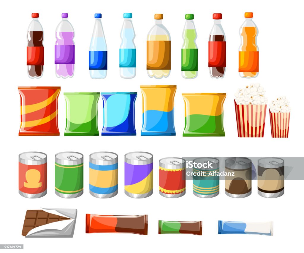 Vending machine product items set. Vector flat illustration. Food and drinks design elements isolated on white background. Fast food snacks and drinks flat icons. Snack pack set stock vector design Vending machine product items set. Vector flat illustration. Food and drinks design elements isolated on white background. Fast food snacks and drinks flat icons. Snack pack set stock vector design. Food stock vector