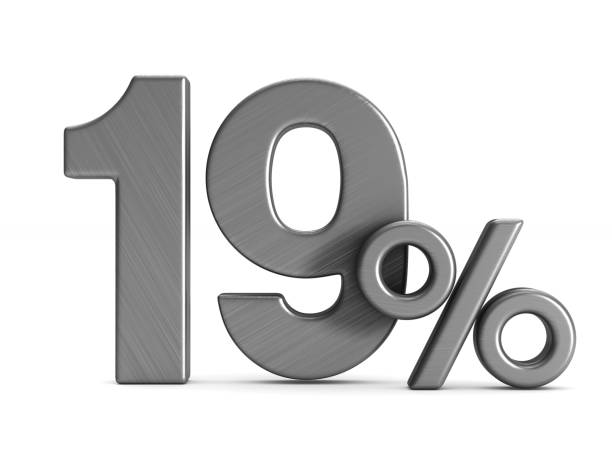 istock nineteen percent on white background. Isolated 3D illustration 917615610