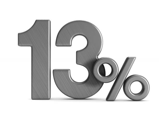 istock thirteen percent on white background. Isolated 3D illustration 917615612