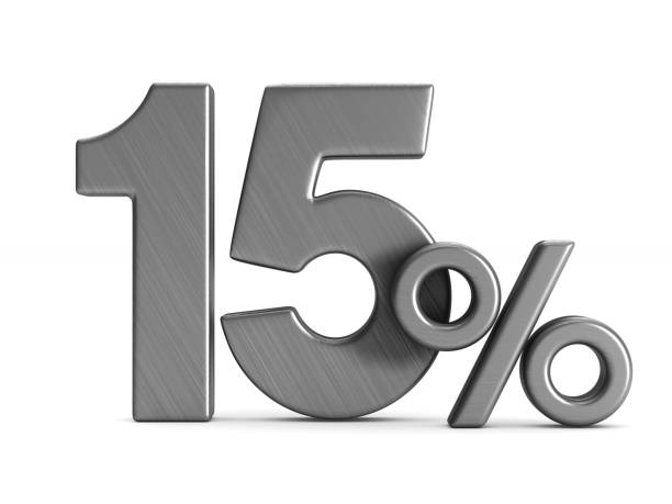 istock fifteen percent on white background. Isolated 3D illustration 917615632