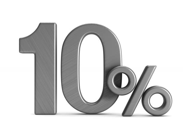 istock Ten percent on white background. Isolated 3D illustration 917615640