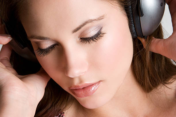 istock Headphones music girl 91762169