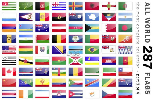 Vector illustration of World 287 Flags - part 1 of 4
