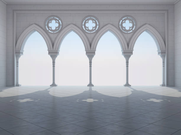 istock Beautiful colonnade with unusual columns 917625126