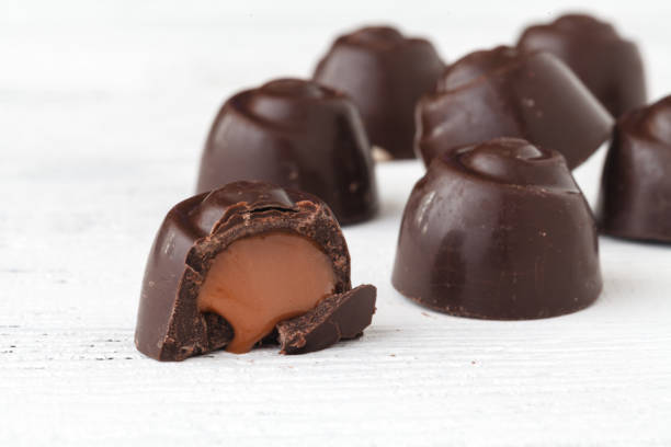 istock chocolate candies on table, close up view 917625846