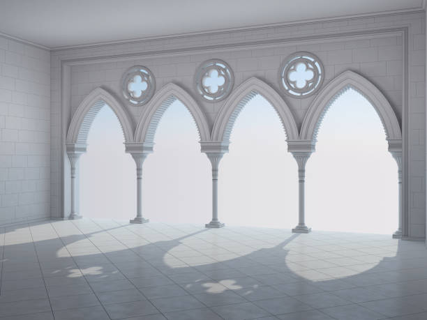 istock Beautiful colonnade with unusual columns 917625860