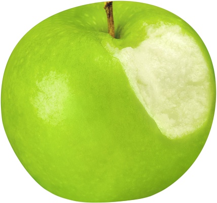 Bitten Green Apple - Isolated