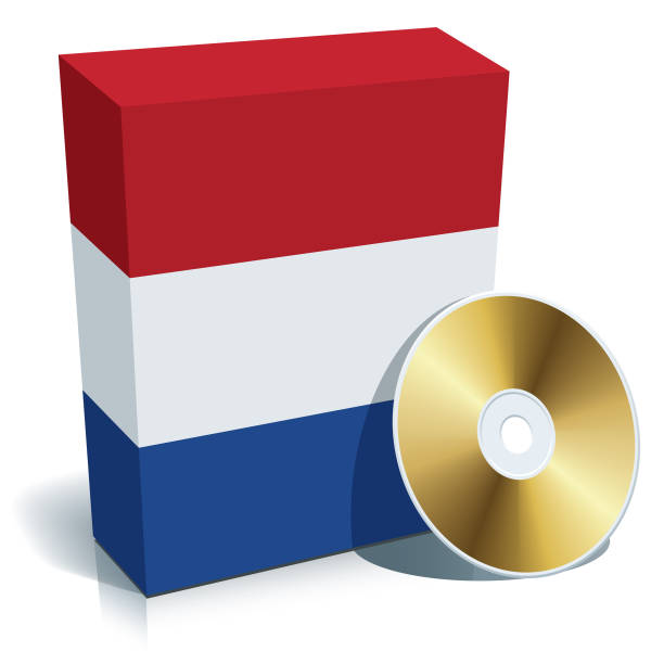 dutch software-box - dvd cd computer software red stock-grafiken, -clipart, -cartoons und -symbole