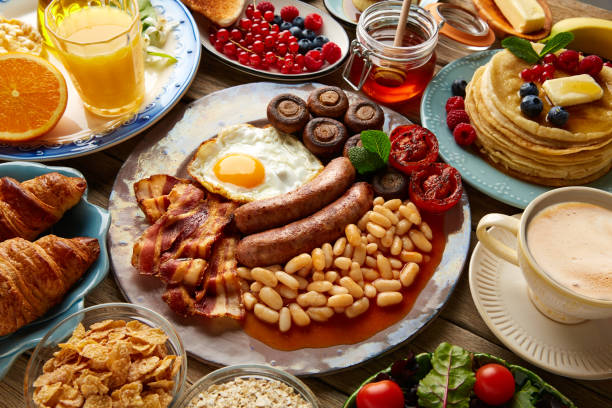 istock Breakfast buffet full continental and english 917637664