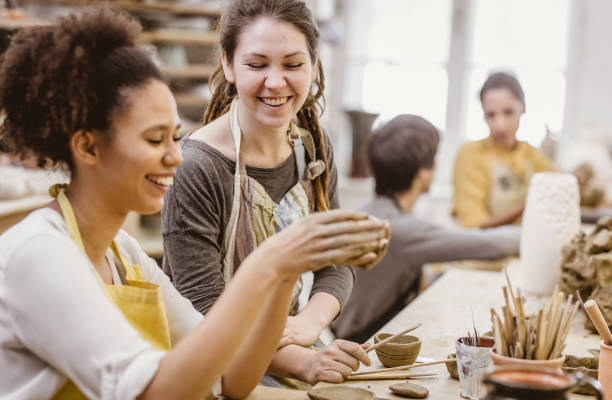istock Small Group of People Doing Pottery in an Art Studio 917638962
