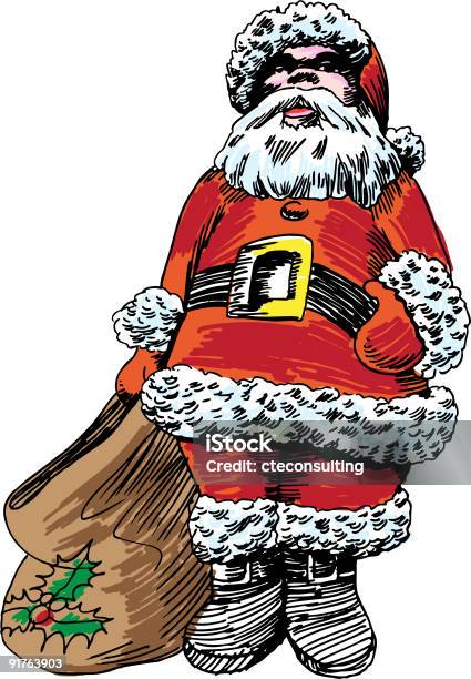 Ilustración de Santa y más Vectores Libres de Derechos de Navidad - Navidad, Retro, Clip Art
