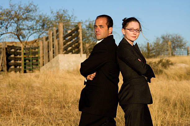 Attractive business couple stock photo