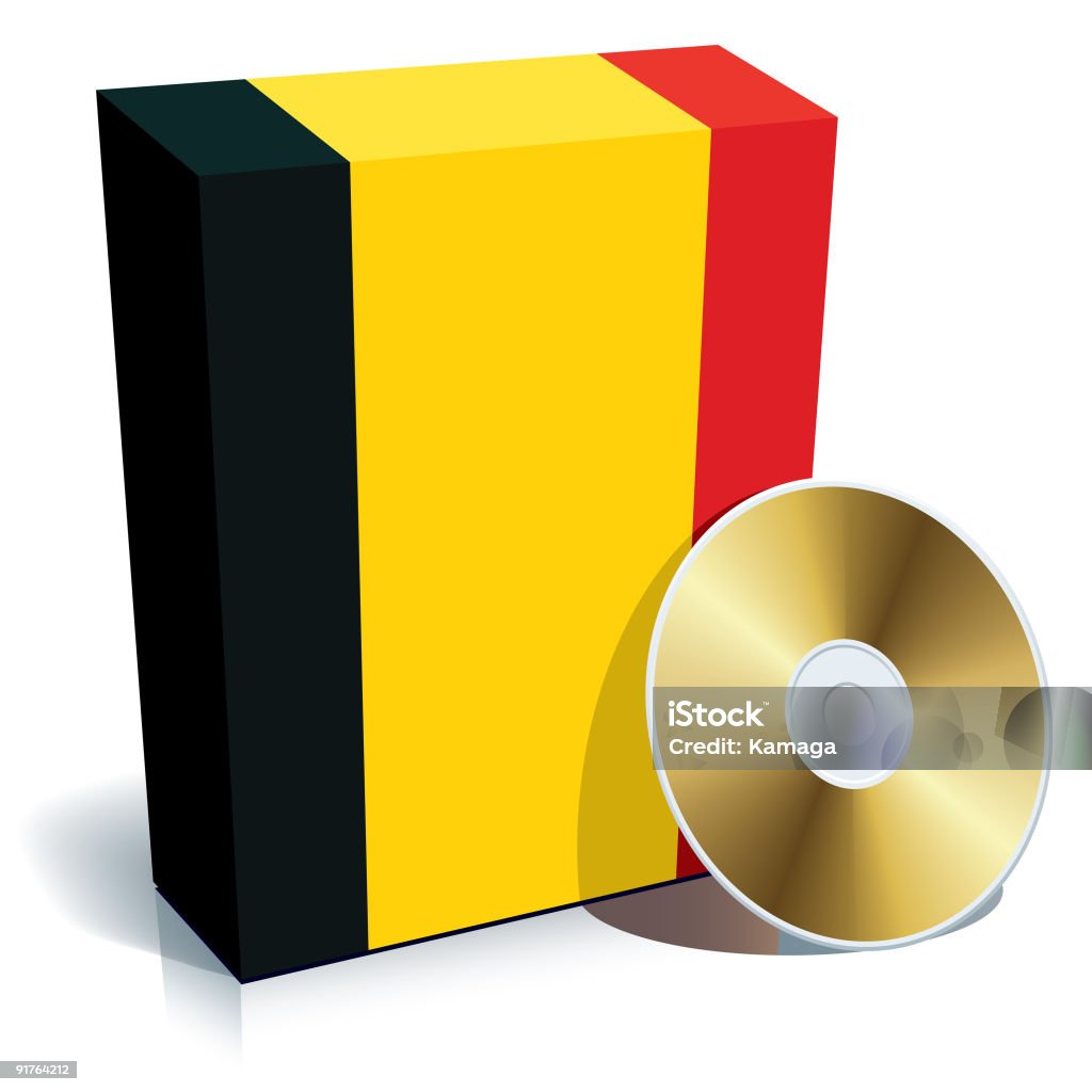 Belgische software-box und CD - Lizenzfrei Behälter Stock-Illustration