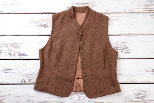 istock Female brown vest, top view. 917649842