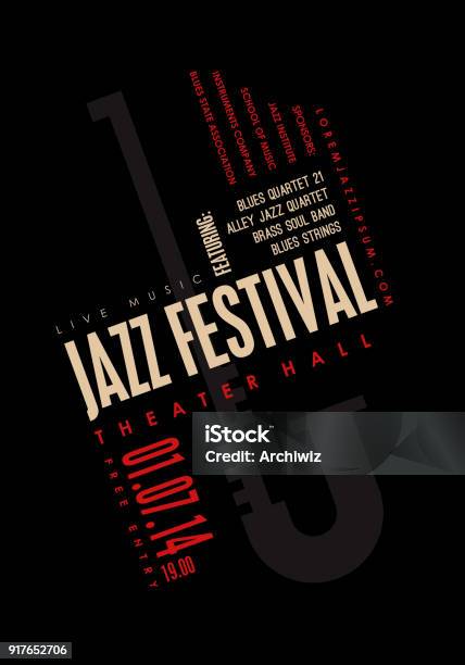 Jazz Music Poster Background Template Stock Illustration - Download Image Now - Poster, Jazz Music, Music