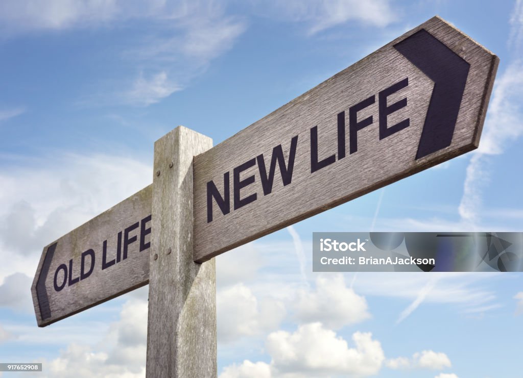 Your new life New life concept for fresh start, new year resolution, dieting and healthy lifestyle New Life Stock Photo